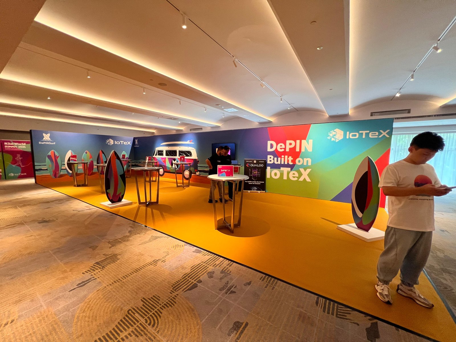 Cylon trade show booth with custom lighting and brand graphics